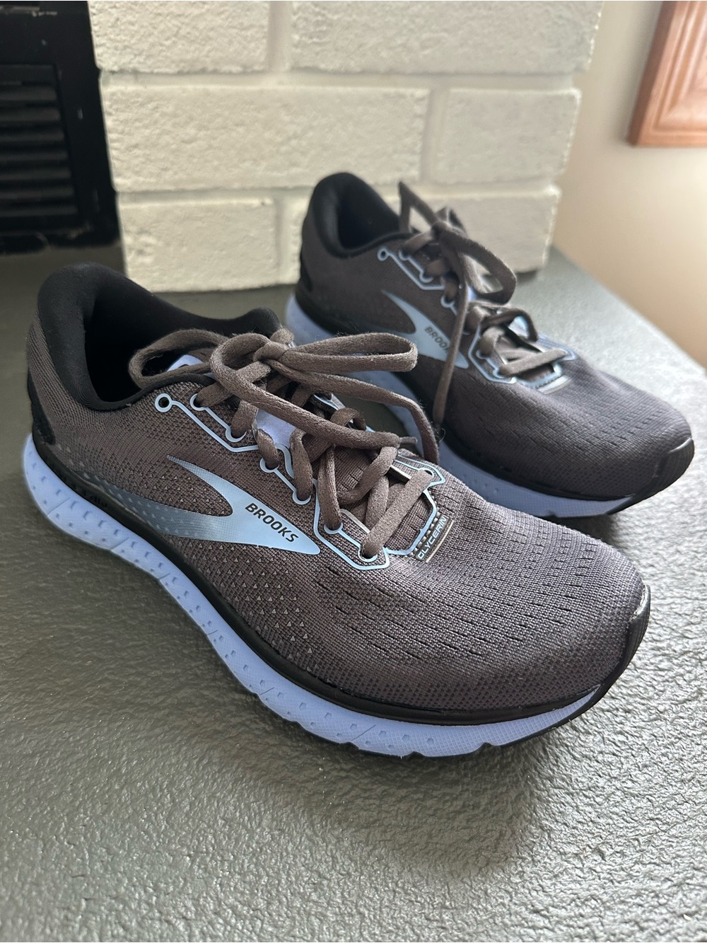 Brooks Glycerin Women’s Athletic Shoes - Grey with Light Blue Accents Sneakers